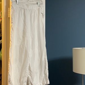 White linen pants